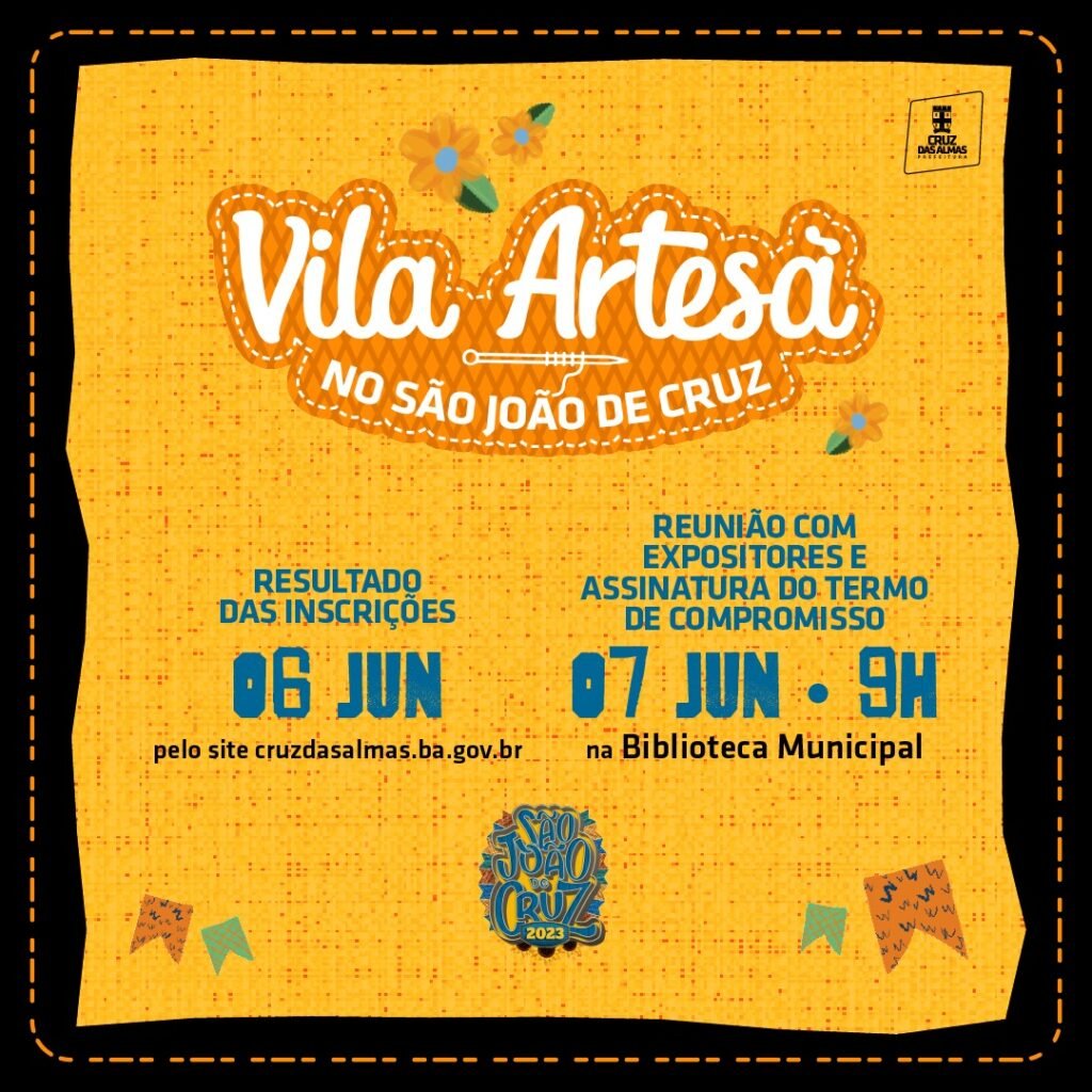 Prefeitura divulga lista dos expositores selecionados para a Vila Artesã no período do São João